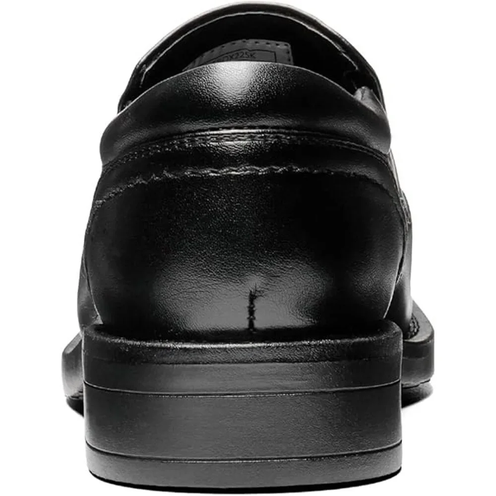 Bruno Marc Toddler Boys Size 10 Black Faux Leather Slide On Dress Loafer Shoes